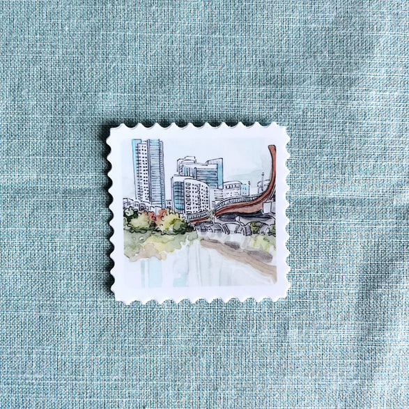 Pedestrian Bridge Stamp Sticker