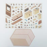3D Coffee Shop Scene Sticker Sheet