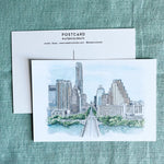 Austin Watercolor Postcard: Congress Avenue Daytime