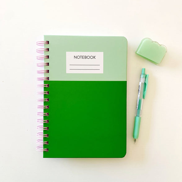 Green Color Block Multi-Paper Notebook