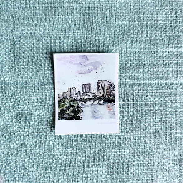 Sunset Downtown Polaroid Sticker