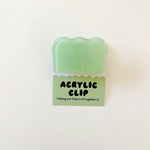 Mint Scallop Acrylic Clip