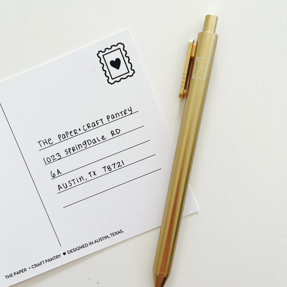Paper + Craft Pantry: Gold Envelope Pen