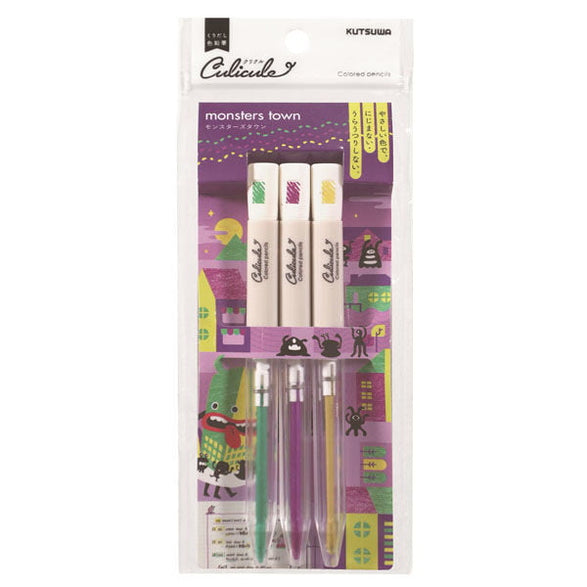 Kutsuwa Clickable Colored Pencil Set - Monster's Town