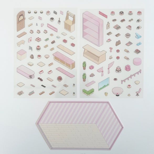 3D Bakery Scene Sticker Sheet