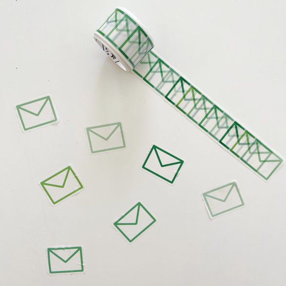 Green Envelope Overlapping Washi Tape - 25mm
