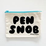 Cotton Canvas Pouch: Blue Pen Snob