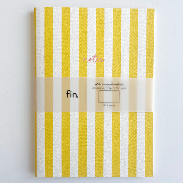 Blank Notebook: Yellow Stripe