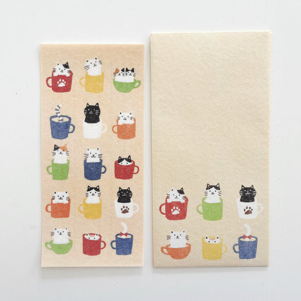 Vertical Cat + Mugs Letter Set