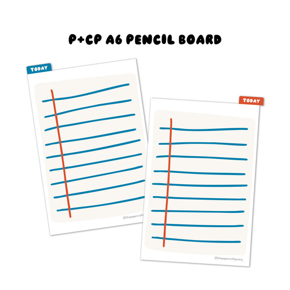 A6 Planner Pencil Board: Notebook Paper