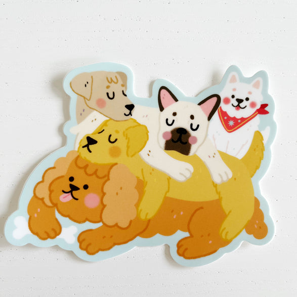 Puppy Pile Sticker