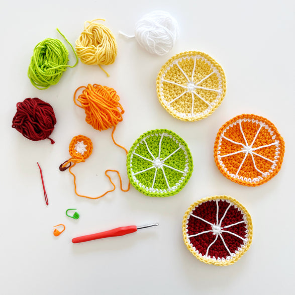 03.09.25 Intro to Crochet: Fruit Coasters Workshop Ticket (In-Studio)