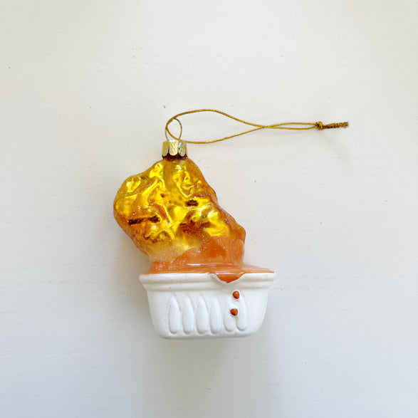 Chicken Nugget Ornament with Honey BBQ Sauce