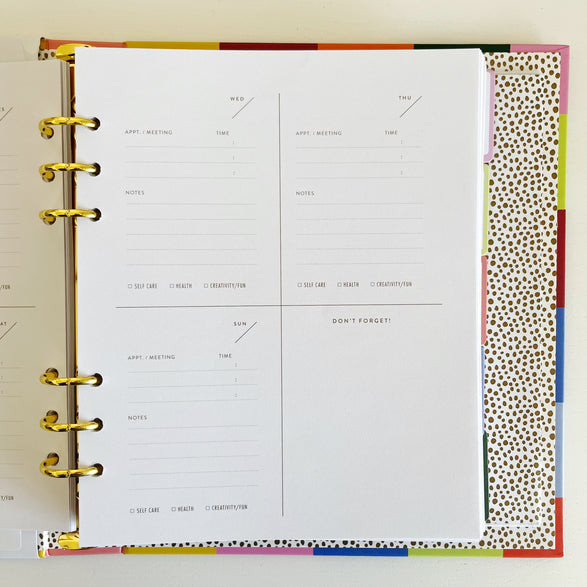 Undated Planner: Black and White Squiggle