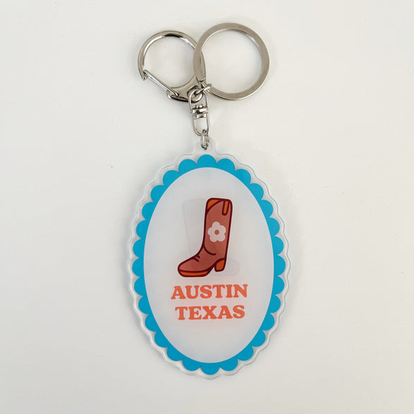 Scalloped Boot Acrylic Keychain