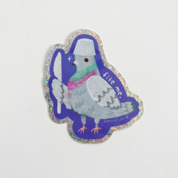 Fite Me Pigeon Sticker