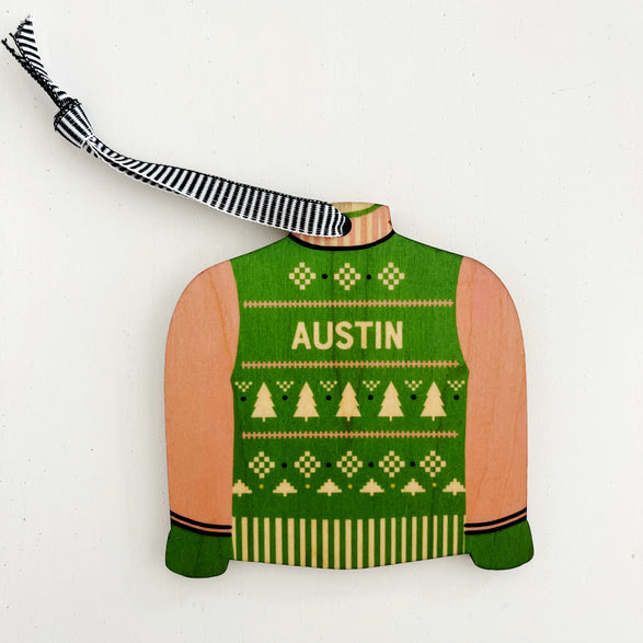 Pink & Green Austin Sweater Ornament