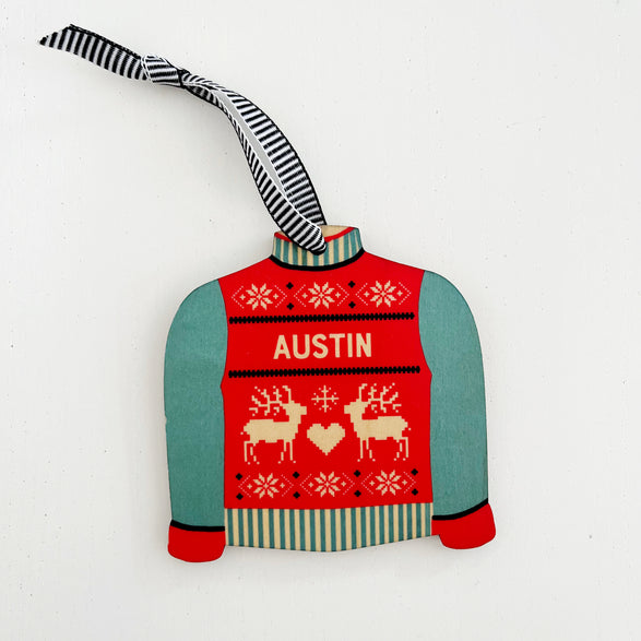 Blue & Red Austin Sweater Ornament