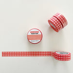 Red Gingham Washi Tape - 15mm
