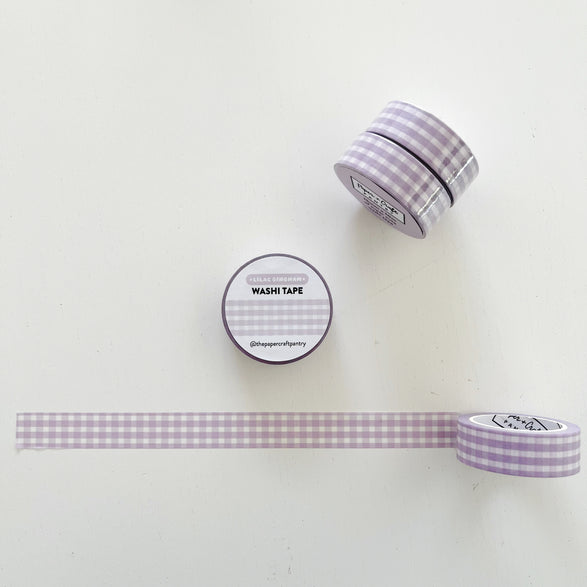 Lilac Gingham Washi Tape - 15mm