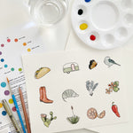 07.26.26 Austin Icons Watercolor Workshop Ticket (In-Studio)