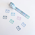Blue Envelope Overlapping Washi Tape - 25mm