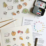 10.03.26 Watercolor Fall Icons + Stickers Workshop Ticket (In-Studio)