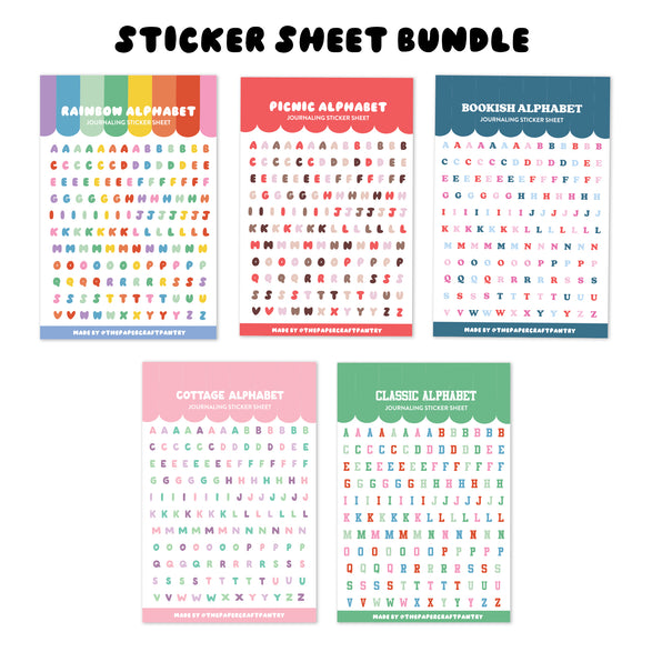 Alphabet Sticker Sheet Bundle