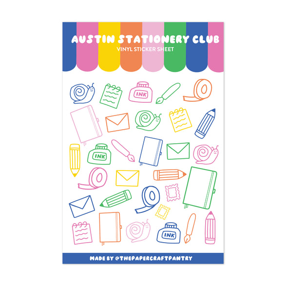 Austin Stationery Club Sticker Sheet