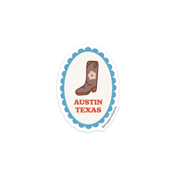 Scalloped Boot Vinyl Sticker