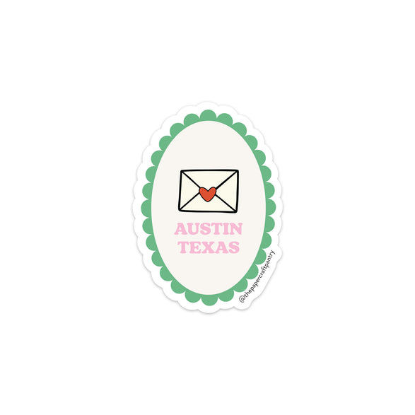 Scalloped Envelope Vinyl Sticker