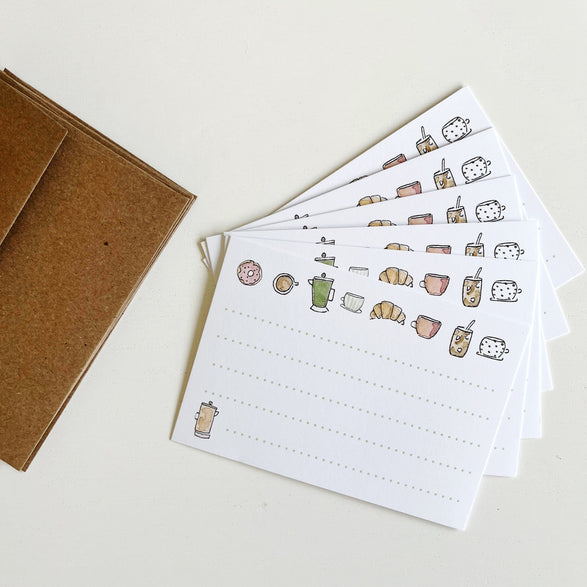 Coffee and Croissants Notecard Set