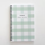 Mint Gingham Lined Notebook