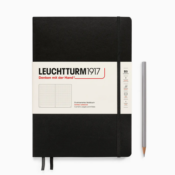 Leuchtturm Dot Grid Large Notebook: Black (B5)