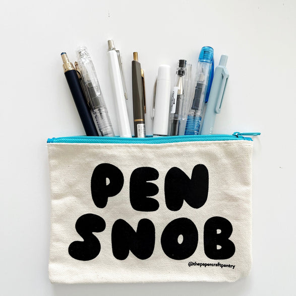 Cotton Canvas Pouch: Blue Pen Snob