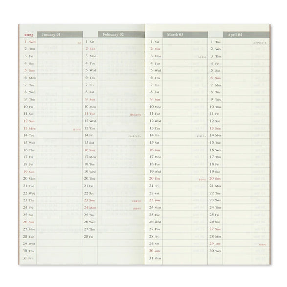 Traveler's Regular Notebook - 2025 Weekly Planner + Memo