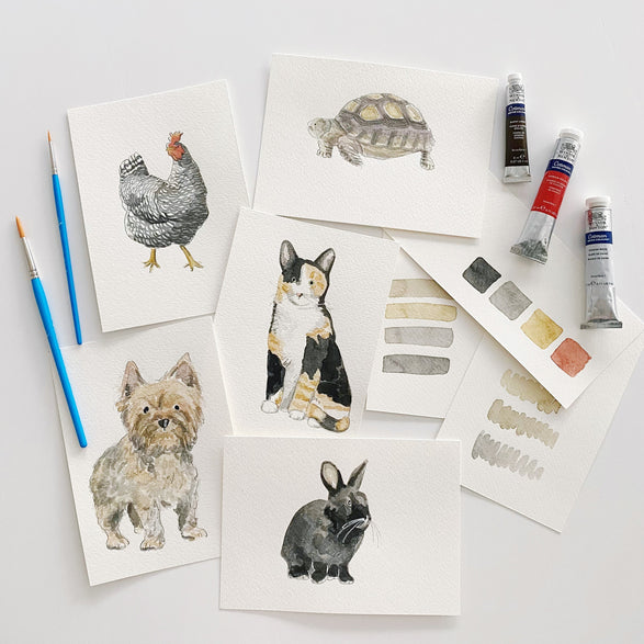 03.01.25 Watercolor Pet Portrait Workshop Ticket (In-Studio)