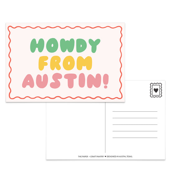 Howdy From Austin Postcard: Bright