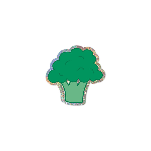 Broccoli Glitter Vinyl Sticker