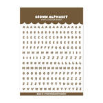 Brown Alphabet Sticker Sheet