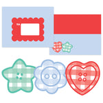 Gingham Button Letter Set