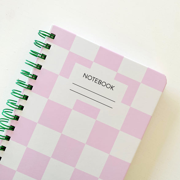 Pink Checkered Multi-Paper Notebook