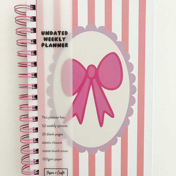 Cute Bow Undated Weekly Planner