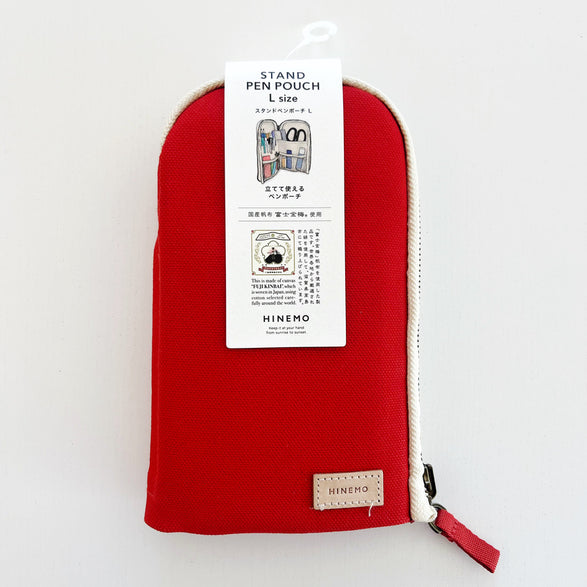 Large Red Canvas Standing Pencil Case