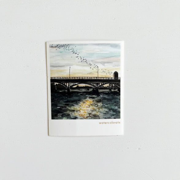 Nighttime Congress Avenue Bats Polaroid Sticker