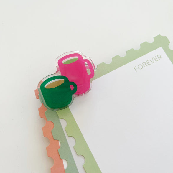 Coffee Cups Acrylic Clip