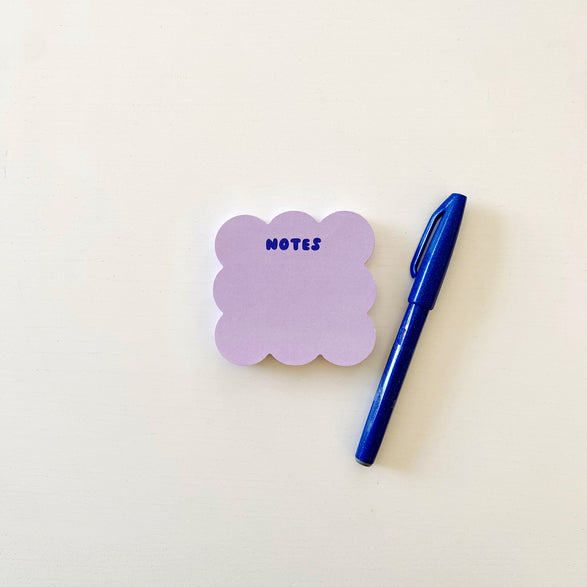 Purple Scalloped Die Cut Mini Notepad