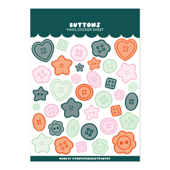 Chicago Stationery Fest Buttons Sticker Sheet