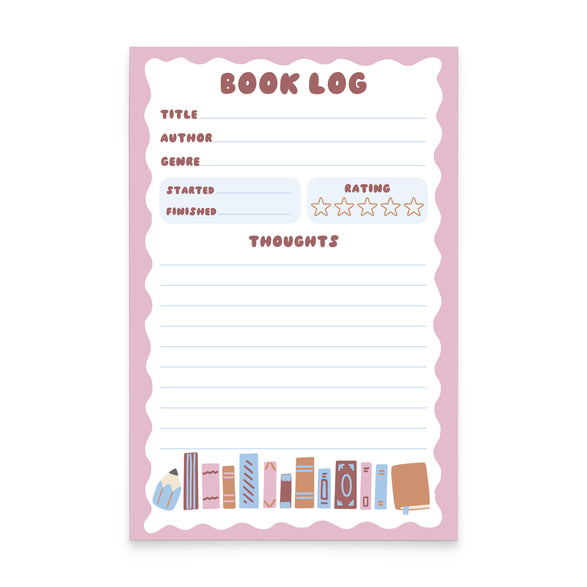 Cozy Book Log Notepad