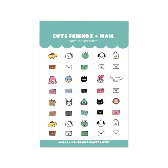 Cute Friends + Mail Sticker Sheet